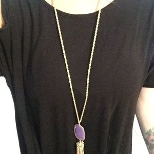 Purple Rayne necklace with gold chain
